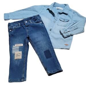 Zara 2 Piece Little Girls Denim Set